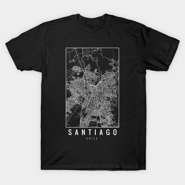 Santiago Chile Minimalist Map T-Shirt by Mapagram